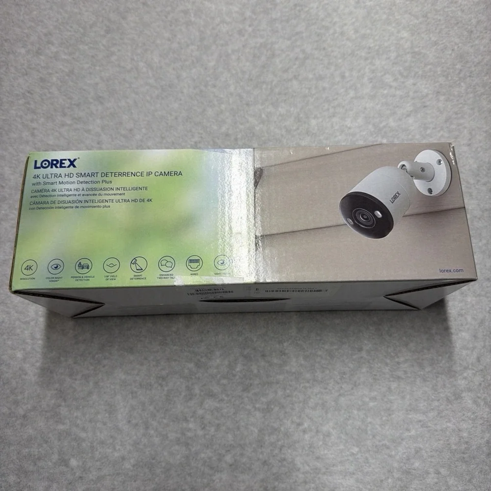 Lorex 4K IP Wired Bullet Security Camera w/ Smart Deterrence & Motion Detection
